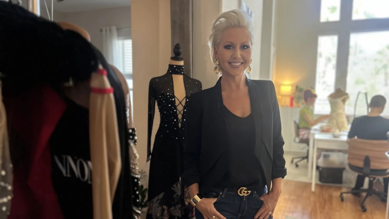 47-year-old designer creates $8,000 Olympic skating dresses