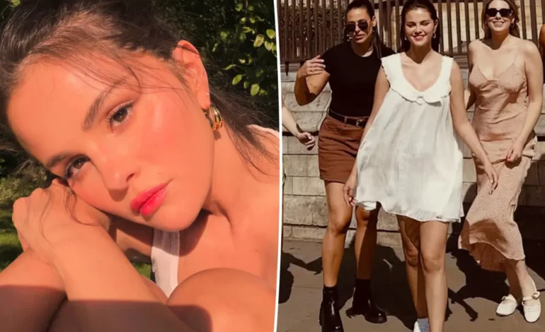 Selena Gomez’s $150 white sneakers pair perfectly with summer dresses