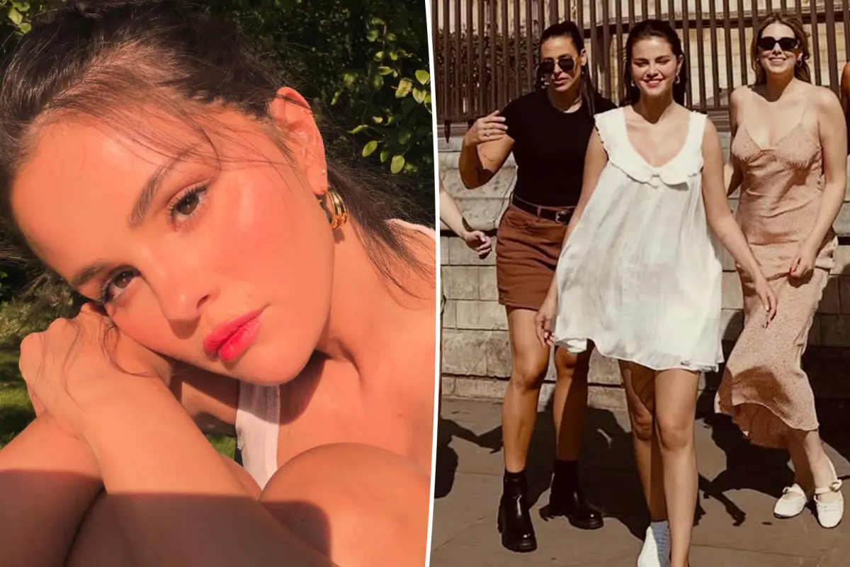 Selena Gomez’s $150 white sneakers pair perfectly with summer dresses
